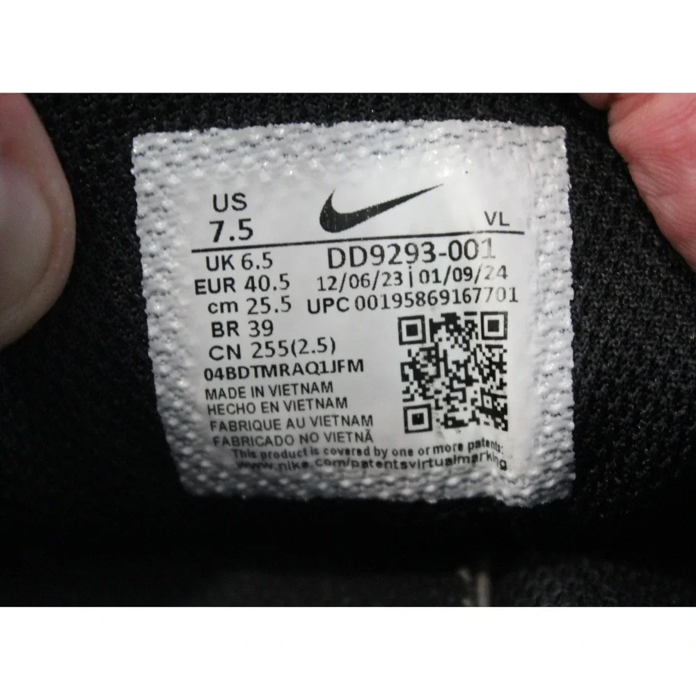 Nike Downshifter 12 Mens Running Shoes Black White DD9293-001 Size 7.5